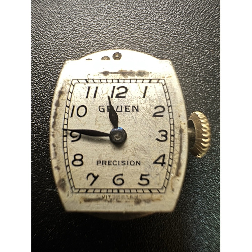 Vintage Gruen Precision‎ 17 jewel ladies wrist watch movement w/ dial & hands